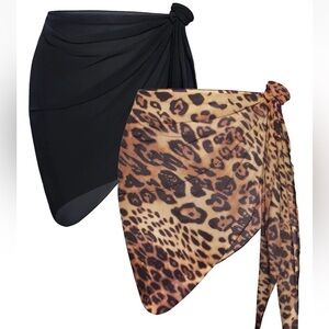 2 - Pieces Sarong Cover Ups. Women’s Beach Bathing Suit Wrap Sheer Top / Skirt